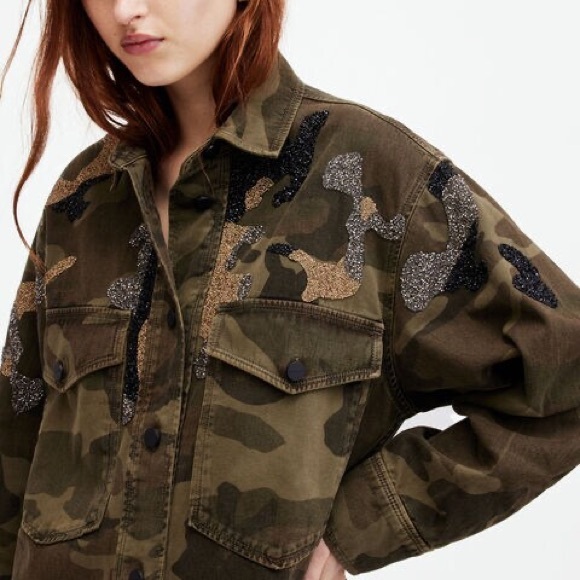 Camouflage Sequin Embellished Women's all saints Jacket/Dress - Picture 6 of 8